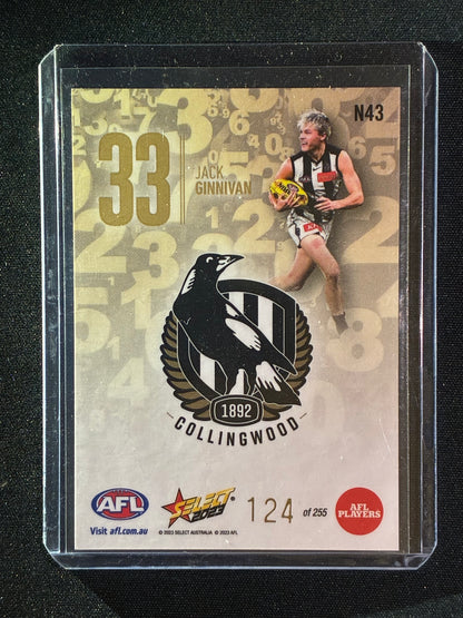 2023 Footy Stars JACK GINNIVAN Numbers Gold 124/255