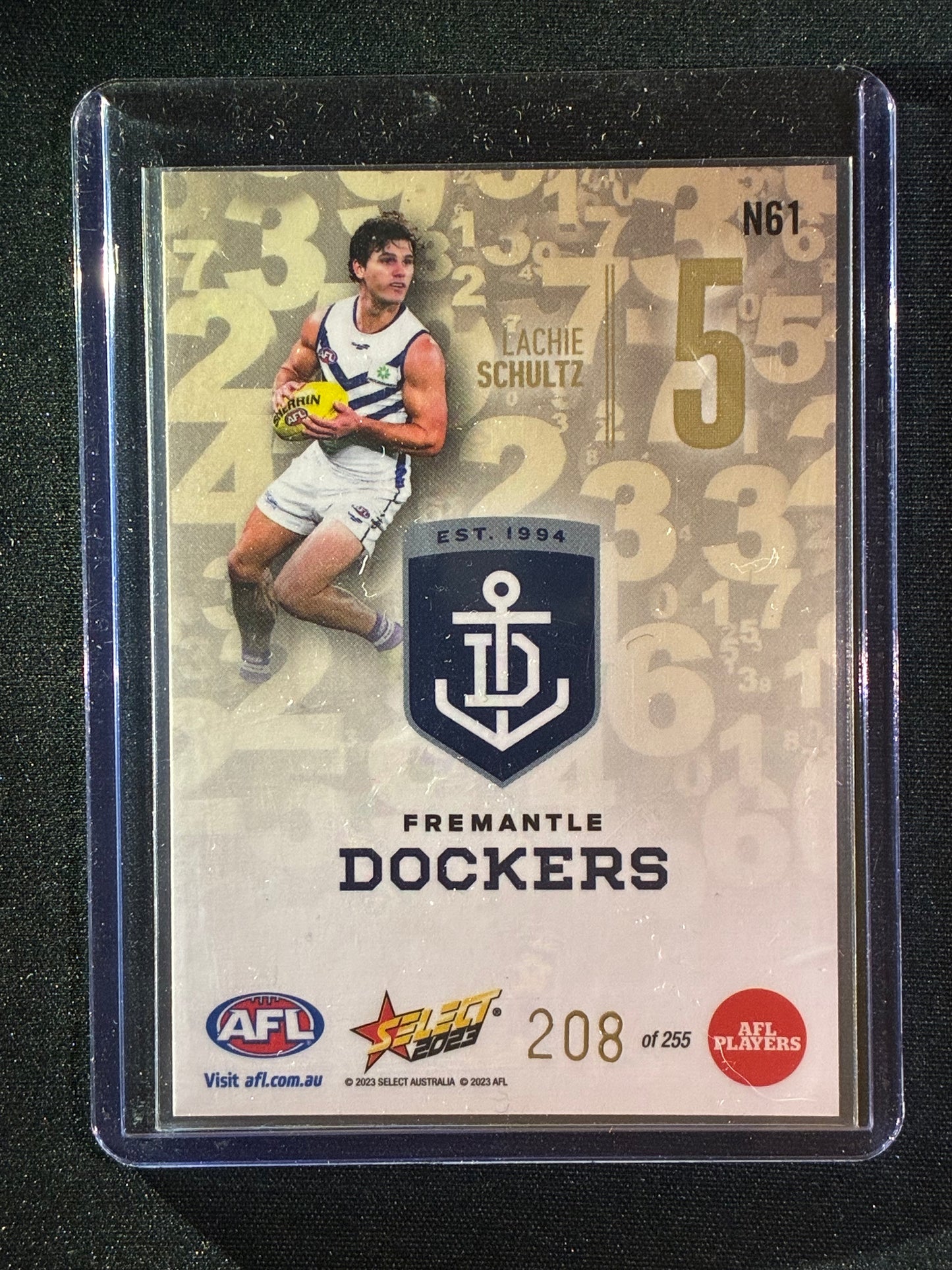 2023 Footy Stars LACHIE SCHULTZ Numbers Gold 208/255
