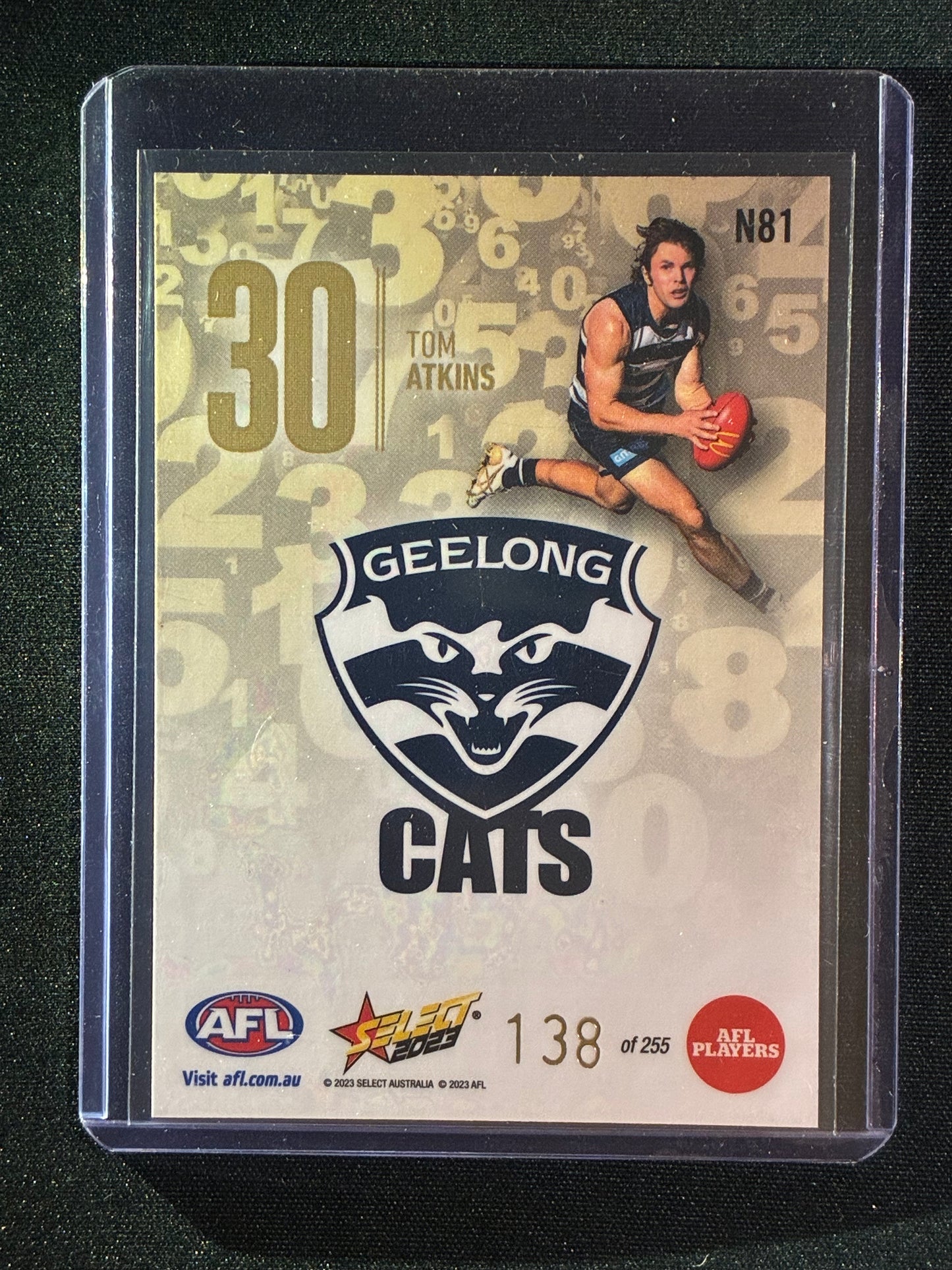 2023 Footy Stars TOM ATKINS Numbers Gold 138/255