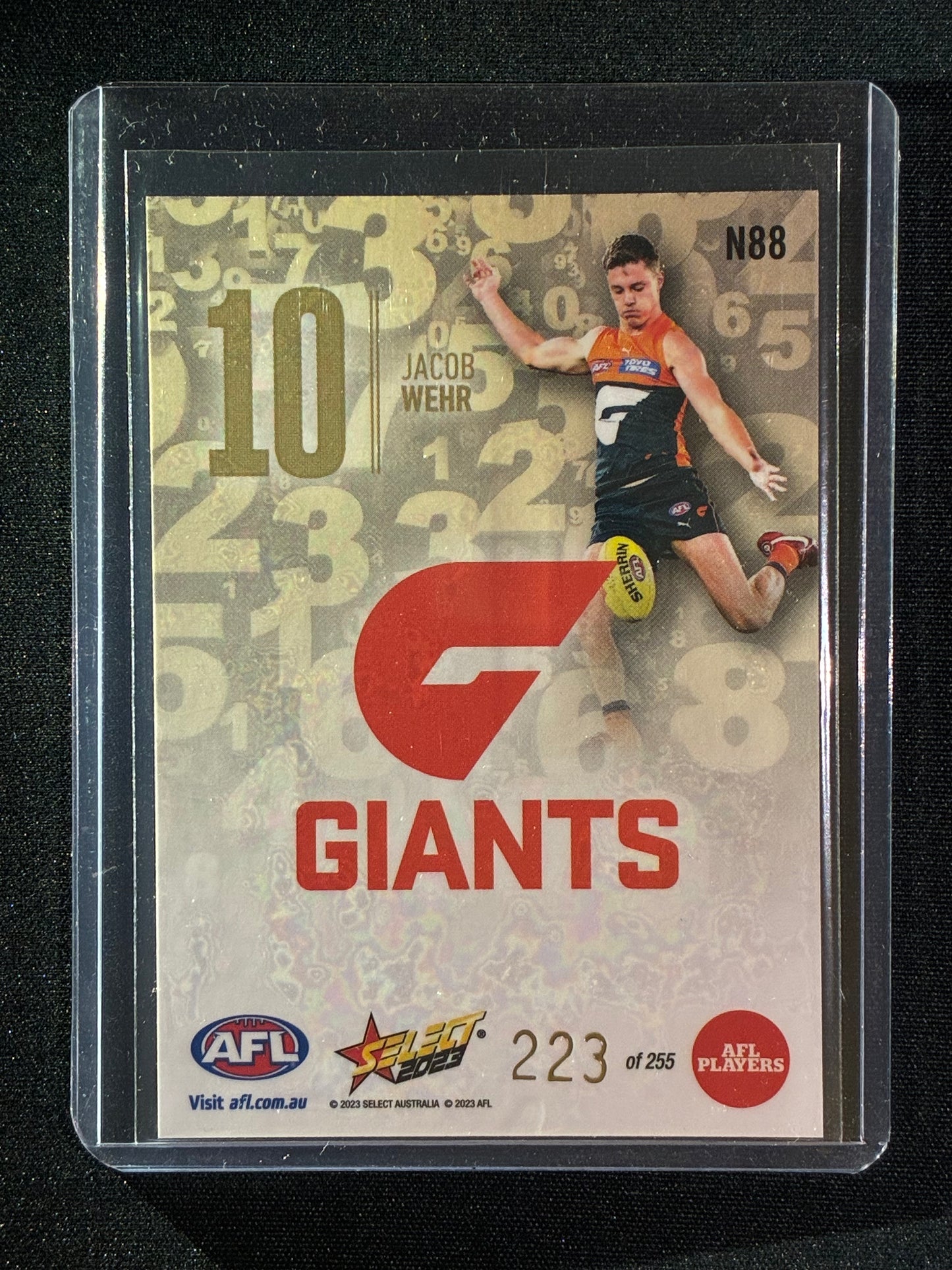 2023 Footy Stars JACOB WEHR Numbers Gold 223/255