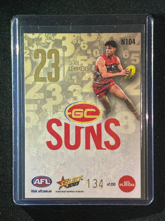 2023 Footy Stars SEAN LEMMENS Numbers Gold 134/255