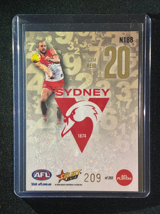 2023 Footy Stars SAM REID Numbers Gold 209/255