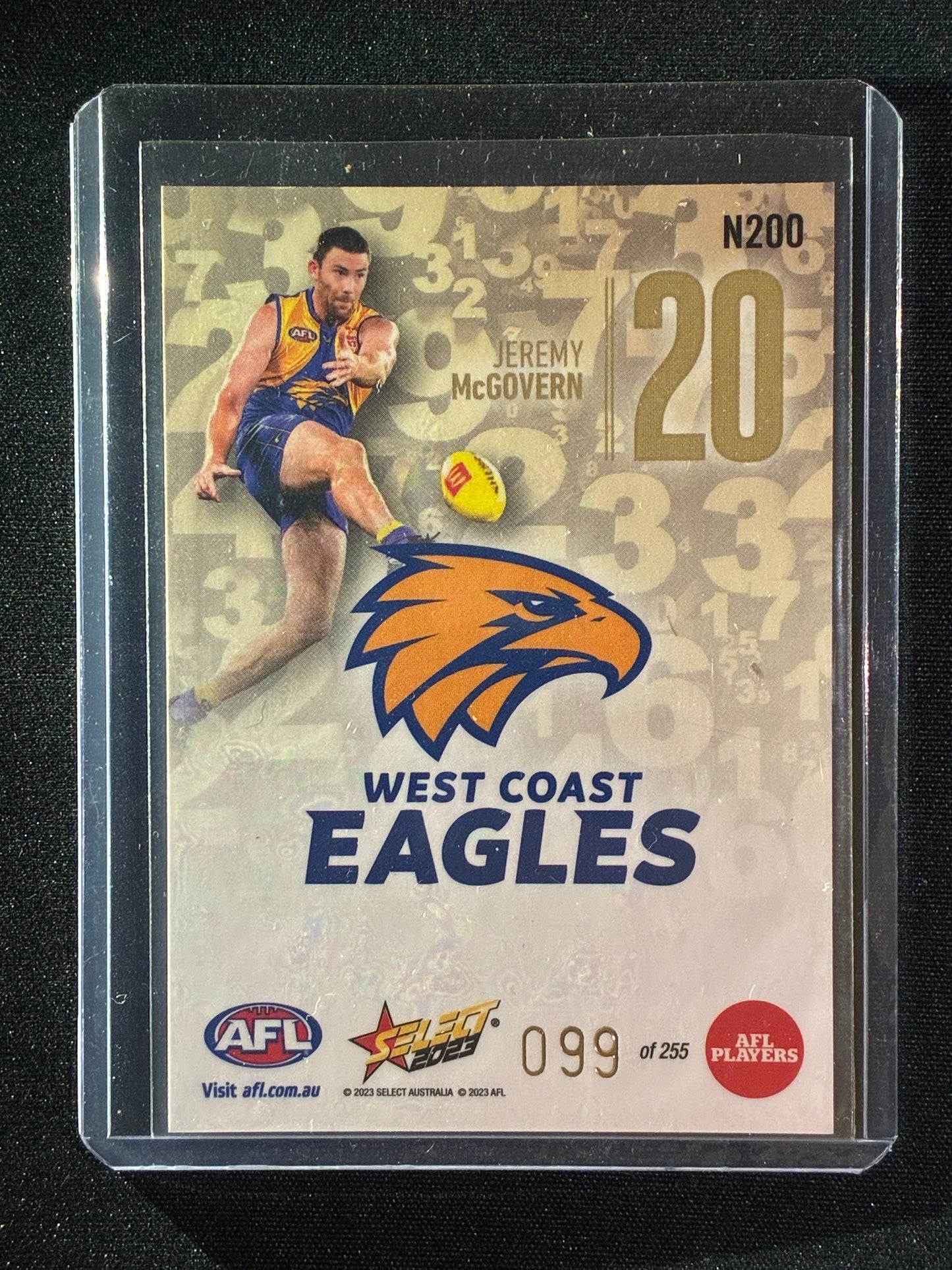 2023 Footy Stars JEREMY MCGOVERN Numbers Gold 99/255