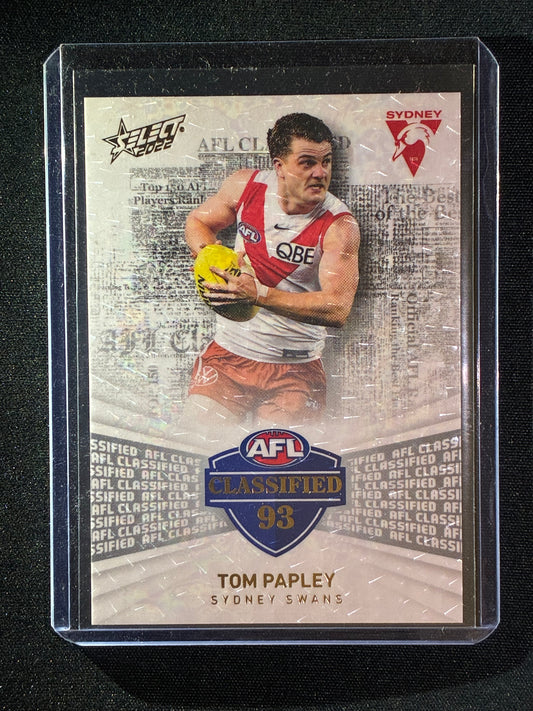 2022 Footy Stars TOM PAPLEY AFL Classified White 214/270