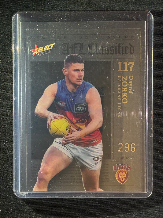 2023 Footy Stars DAYNE ZORKO AFL Classified Acetate 296/365