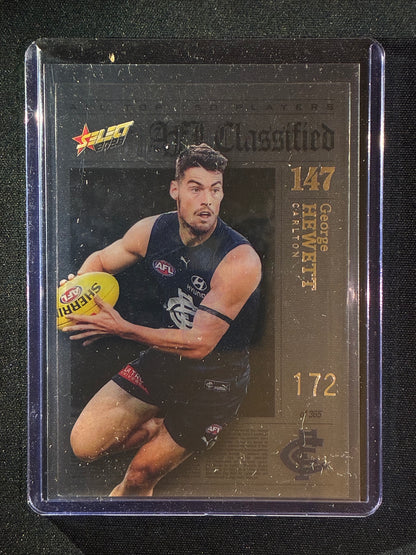 2023 Footy Stars GEORGE HEWETT AFL Classified Acetate 172/365