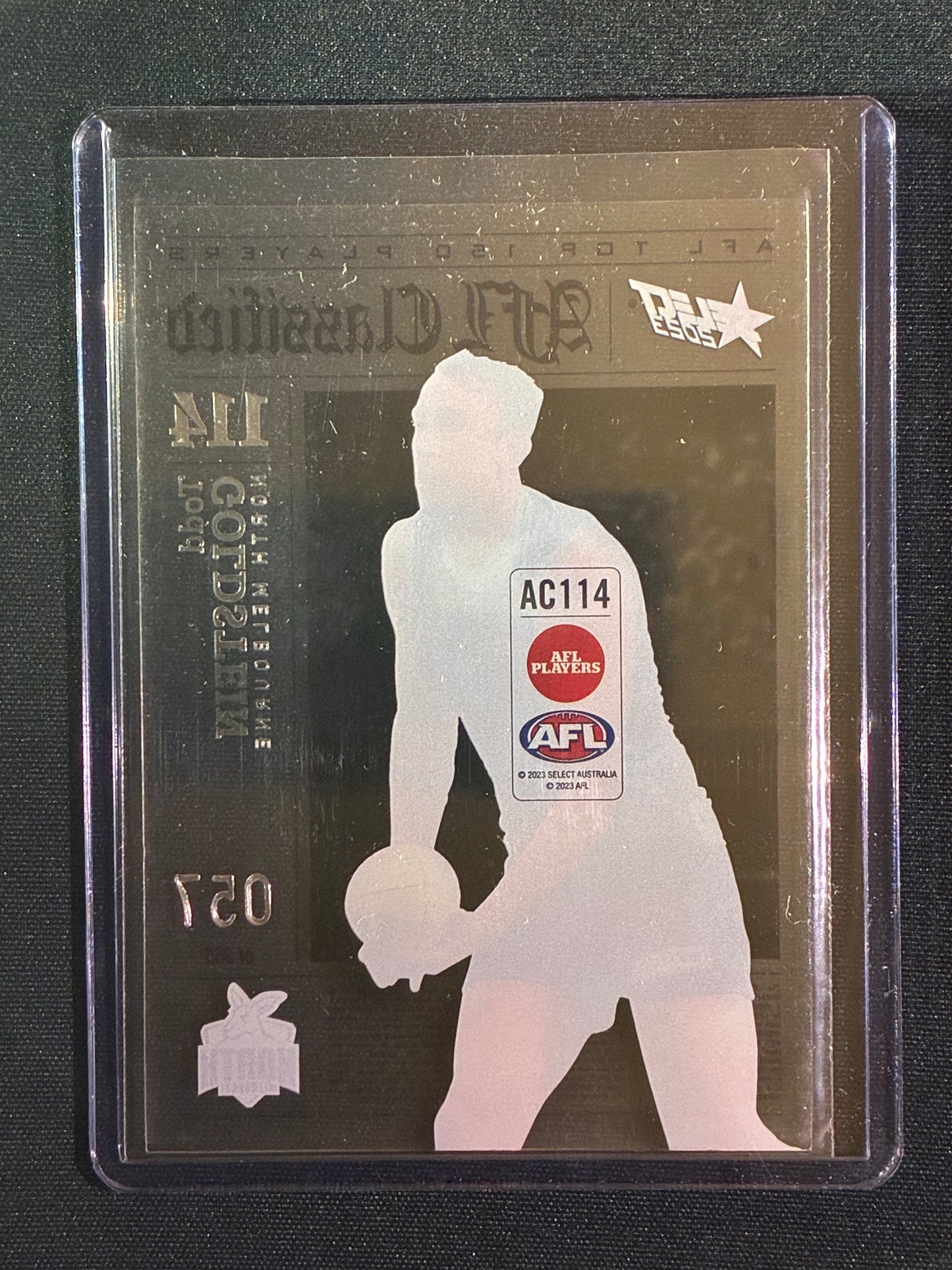 2023 Footy Stars TODD GOLDSTEIN AFL Classified Acetate 57/365