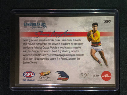 2022 Footy Stars Prestige SHANE MCADAM Gamebreakers Forward 50 520/750