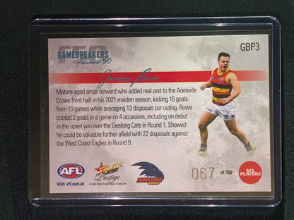 2022 Footy Stars Prestige JAMES ROWE Gamebreakers Forward 50 67/750