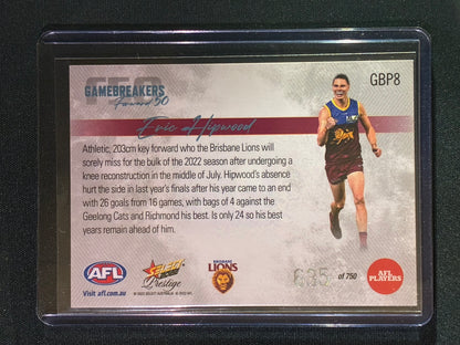 2022 Footy Stars Prestige ERIC HIPWOOD Gamebreakers Forward 50 635/750