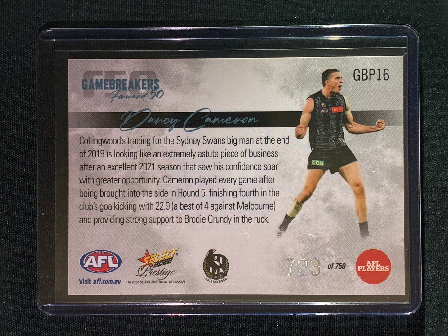 2022 Footy Stars Prestige DARCY CAMERON Gamebreakers Forward 50 723/750