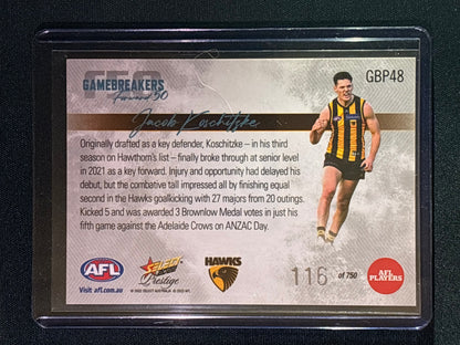 2022 Footy Stars Prestige JACOB KOSCHITZKE Gamebreakers Forward 50 116/750