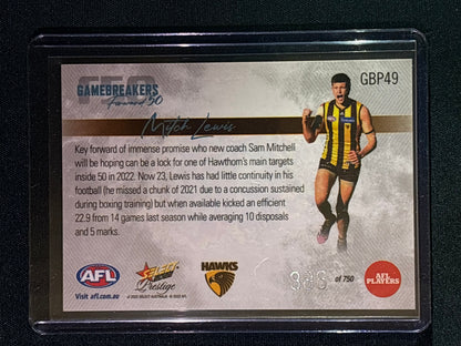 2022 Footy Stars Prestige MITCH LEWIS Gamebreakers Forward 50 386/750