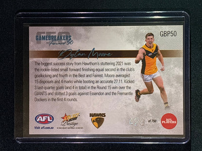 2022 Footy Stars Prestige DYLAN MOORE Gamebreakers Forward 50 429/750
