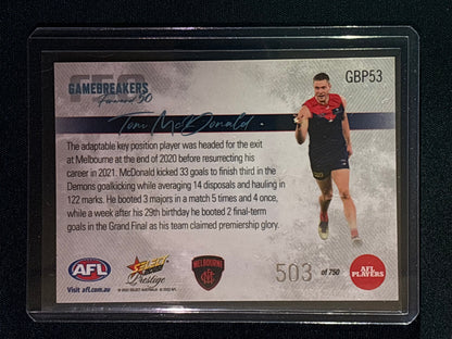 2022 Footy Stars Prestige TOM MCDONALD Gamebreakers Forward 50 503/750