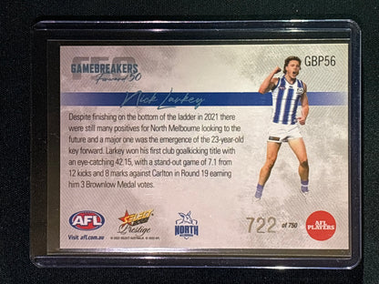 2022 Footy Stars Prestige NICK LARKEY Gamebreakers Forward 50 722/750