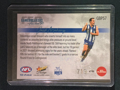 2022 Footy Stars Prestige JACK MAHONY Gamebreakers Forward 50 719/750