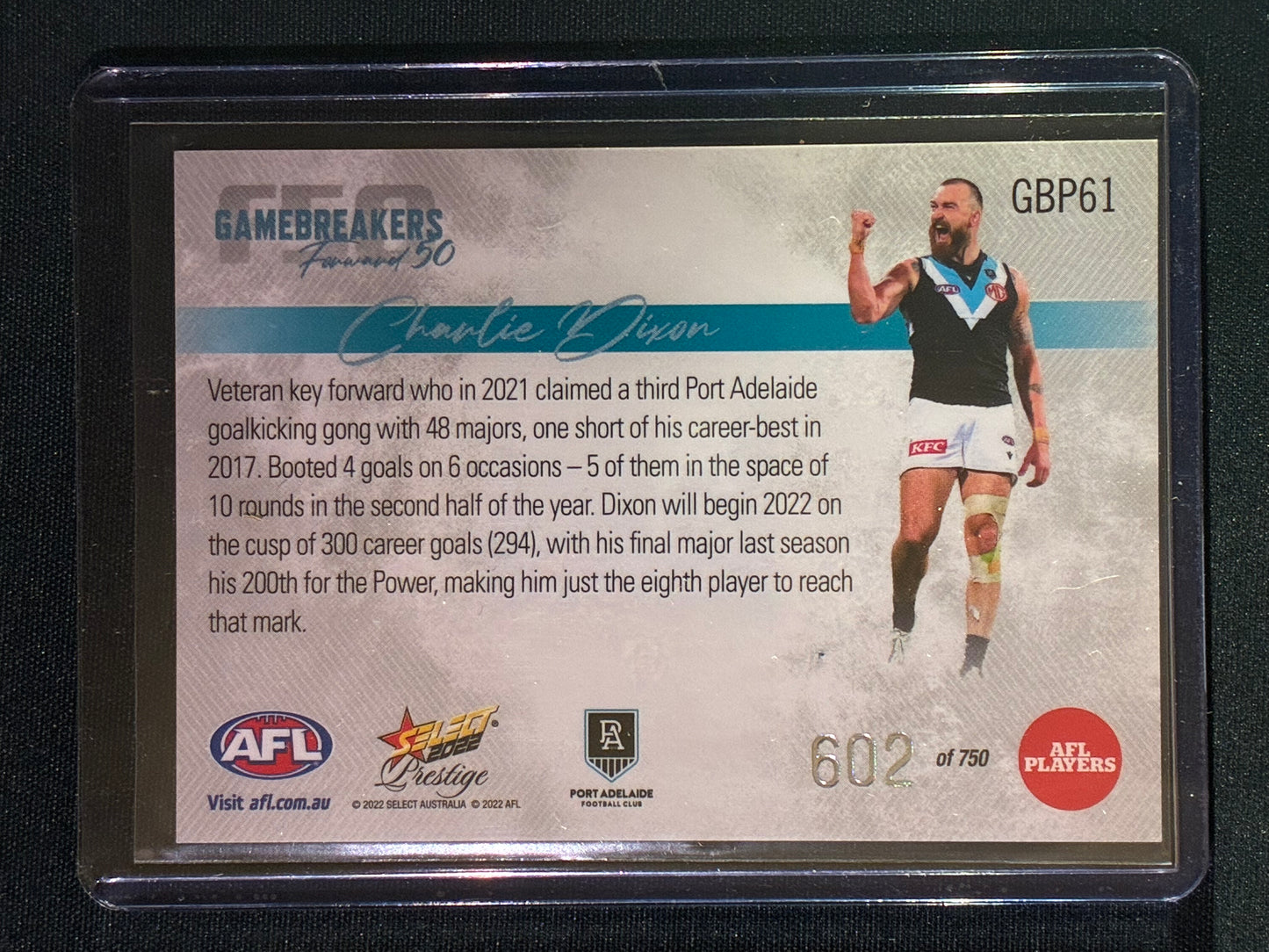 2022 Footy Stars Prestige CHARLIE DIXON Gamebreakers Forward 50 602/750