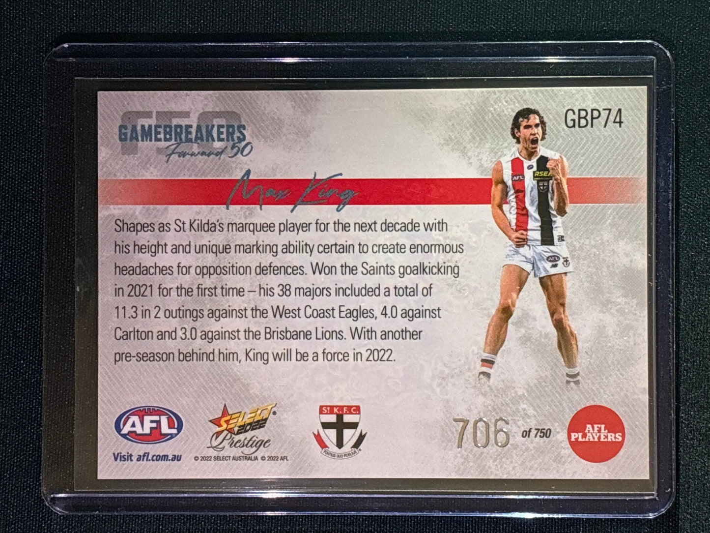2022 Footy Stars Prestige MAX KING Gamebreakers Forward 50 706/750