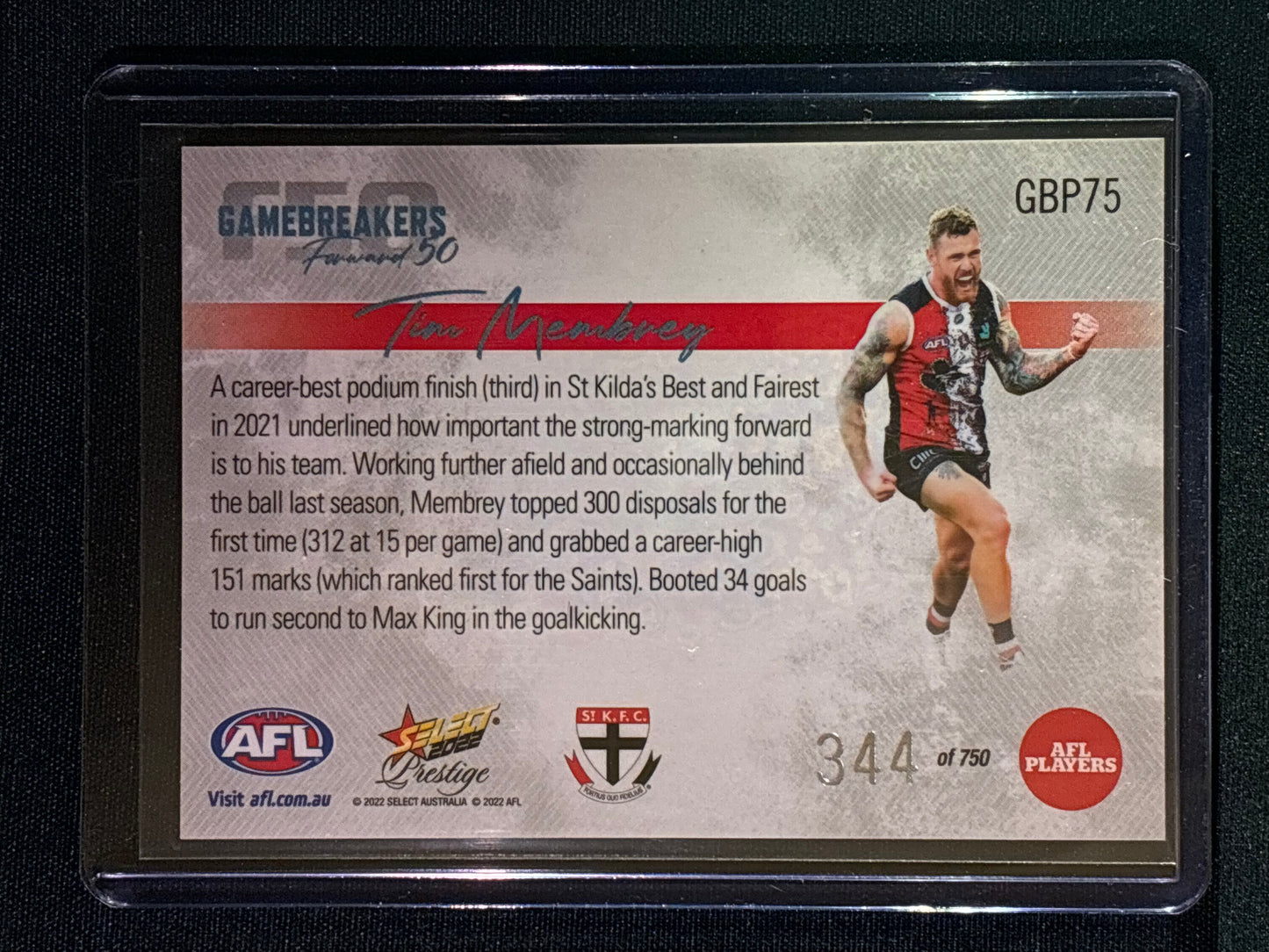 2022 Footy Stars Prestige TIM MEMBREY Gamebreakers Forward 50 344/750