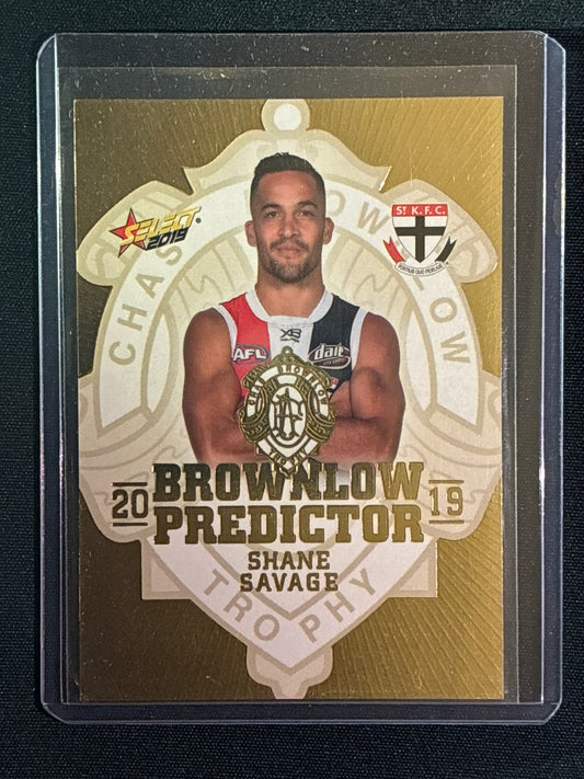 2019 Footy Stars SHANE SAVAGE Brownlow Predictor Gold 188/255