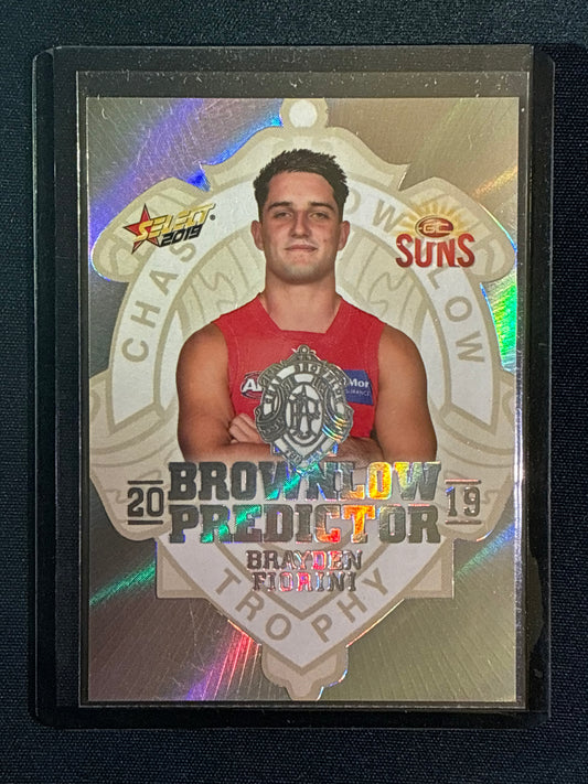 2019 Footy Stars BRAYDEN FIORINI Brownlow Predictor Platinum 39/45