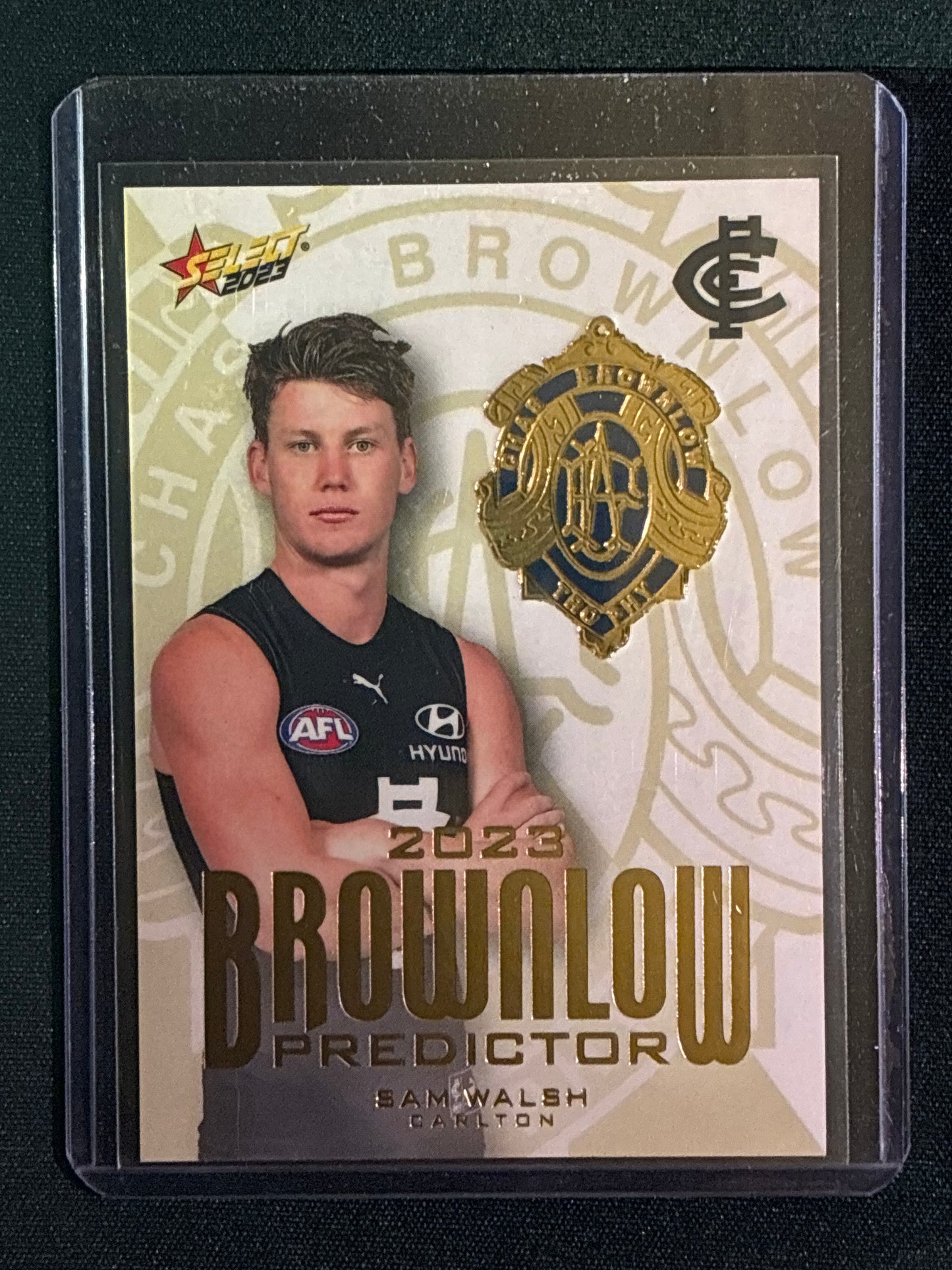 2023 Footy Stars SAM WALSH Brownlow Predictor Gold 31/260