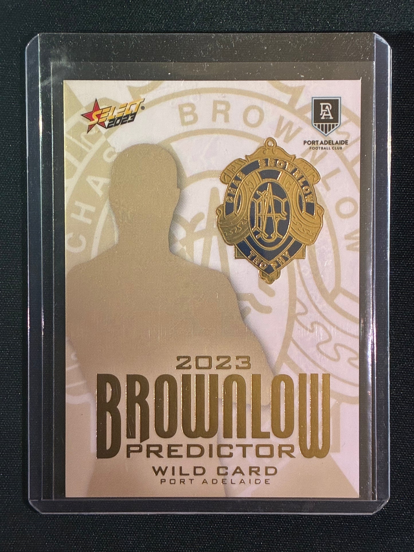 2023 Footy Stars PORT ADELAIDE WILD CARD Brownlow Predictor Gold 22/260