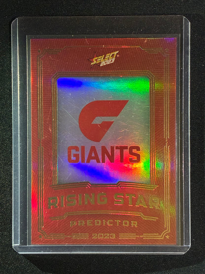 2023 Footy Stars GWS GIANTS Rising Star Predictor Gold 234/260