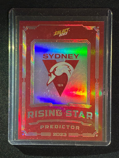 2023 Footy Stars SYDNEY SWANS Rising Star Predictor Platinum 48/60