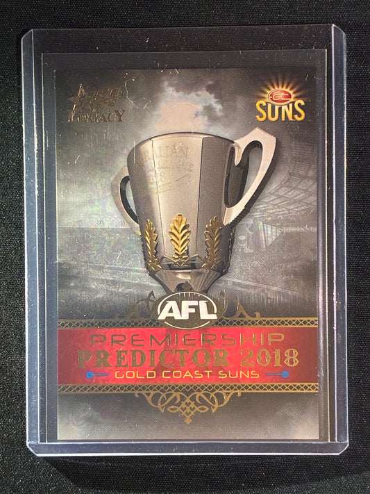 2018 Legacy GOLD COAST SUNS Premiership Predictor Silver 85/180