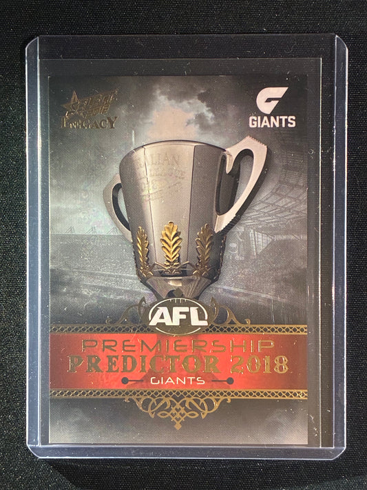 2018 Legacy GWS GIANTS Premiership Predictor Silver 56/180