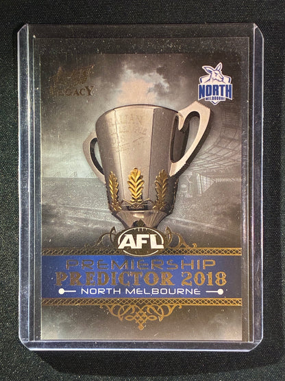 2018 Legacy NORTH MELBOURNE KANGAROOS Premiership Predictor Silver 170/180