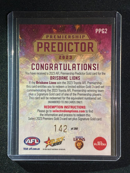 2023 Footy Stars BRISBANE LIONS Premiership Predictor Gold 142/260