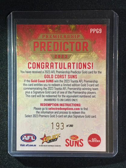 2023 Footy Stars GOLD COAST SUNS Premiership Predictor Gold 193/260