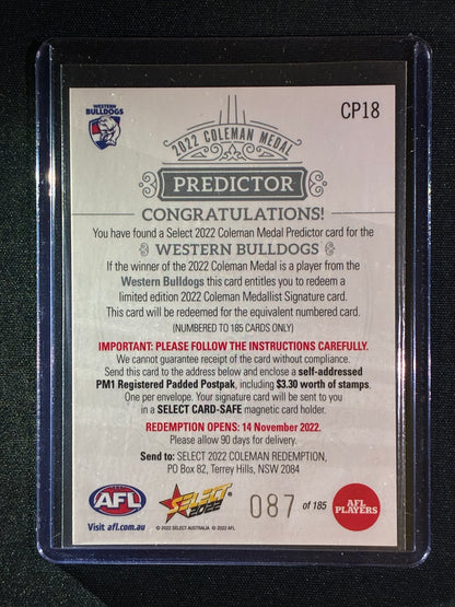 2022 Footy Stars WESTERN BULLDOGS Coleman Medal Predictor Silver 87/185