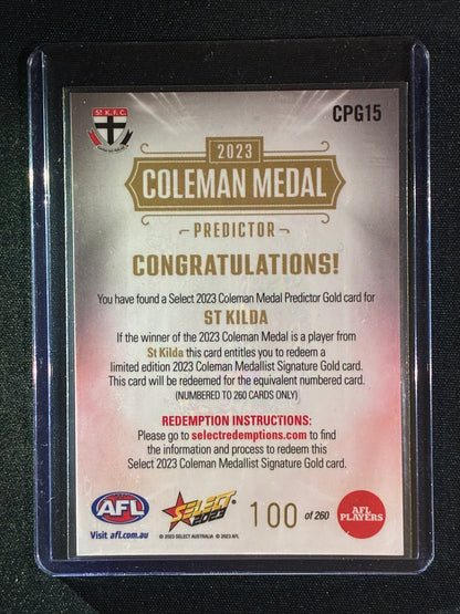 2023 Footy Stars ST. KILDA SAINTS Coleman Medal Predictor Gold 100/260