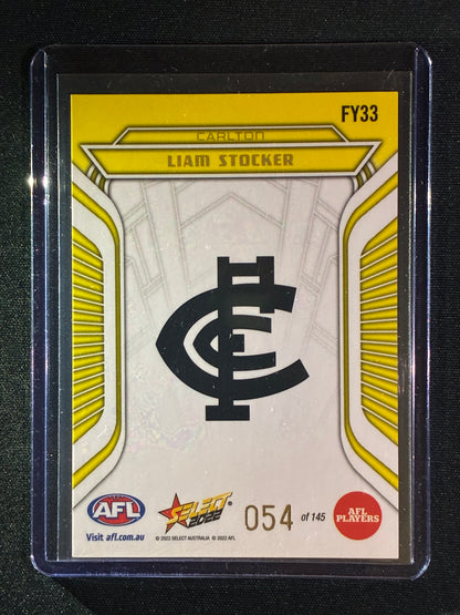 2022 Footy Stars LIAM STOCKER Fractured Acid Yellow 54/145