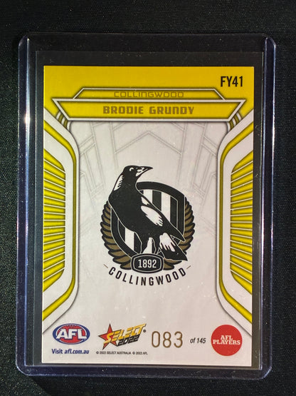 2022 Footy Stars BRODIE GRUNDY Fractured Acid Yellow 83/145