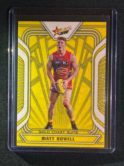2022 Footy Stars MATT ROWELL Fractured Acid Yellow 36/145