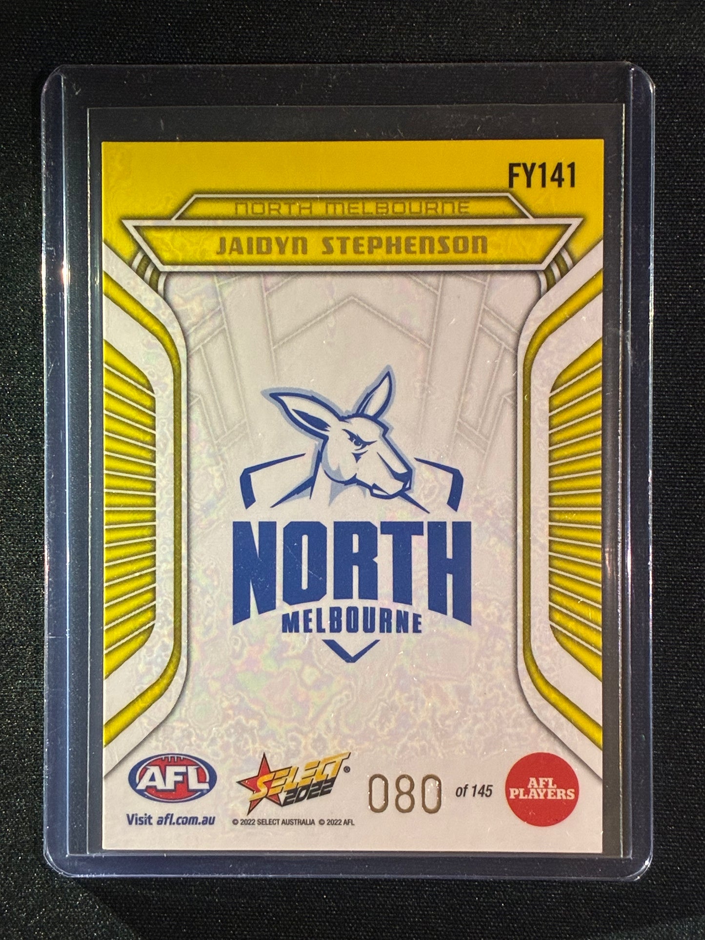 2022 Footy Stars JAIDYN STEPHENSON Fractured Acid Yellow 80/145
