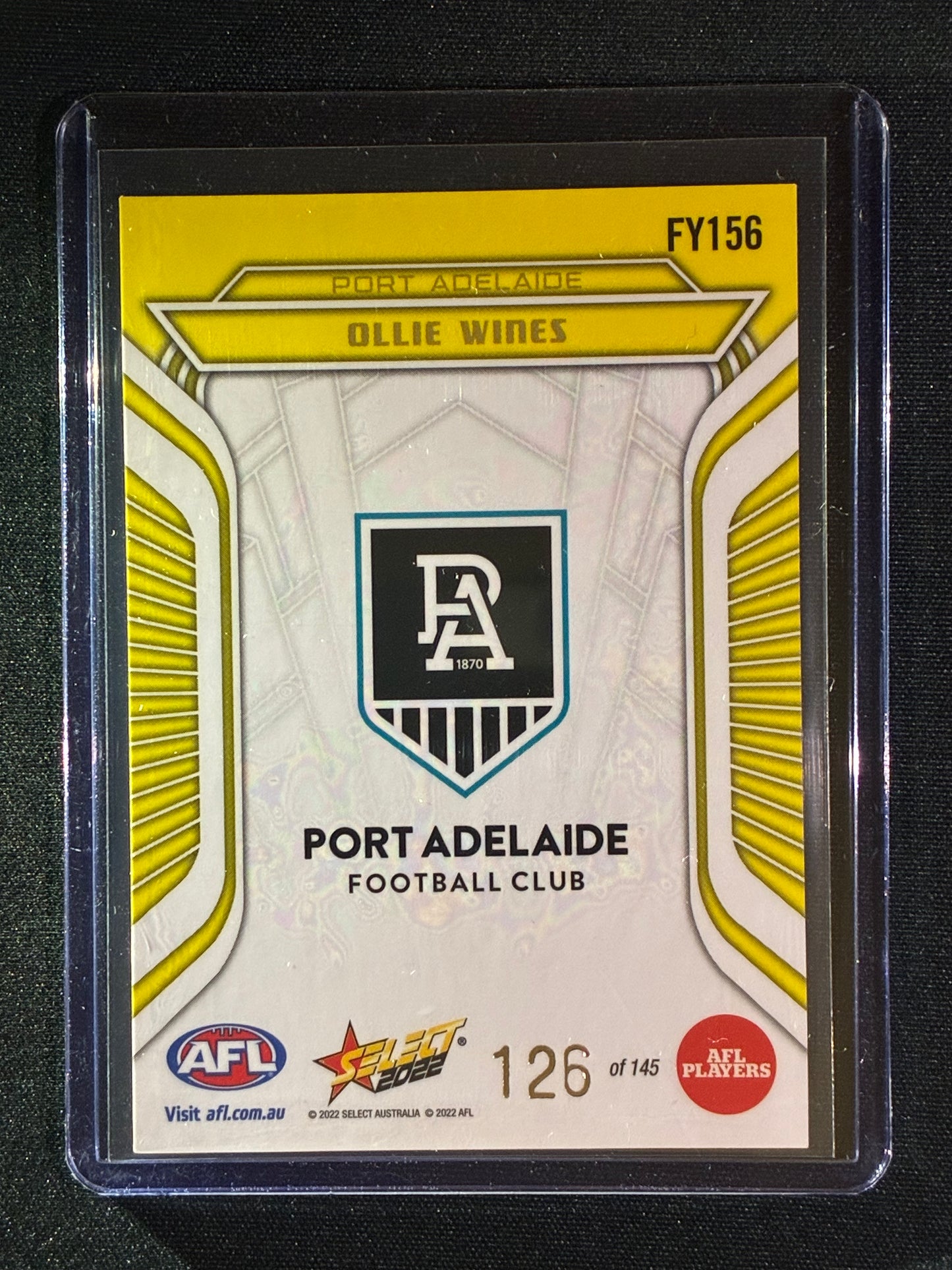 2022 Footy Stars OLLIE WINES Fractured Acid Yellow 126/145