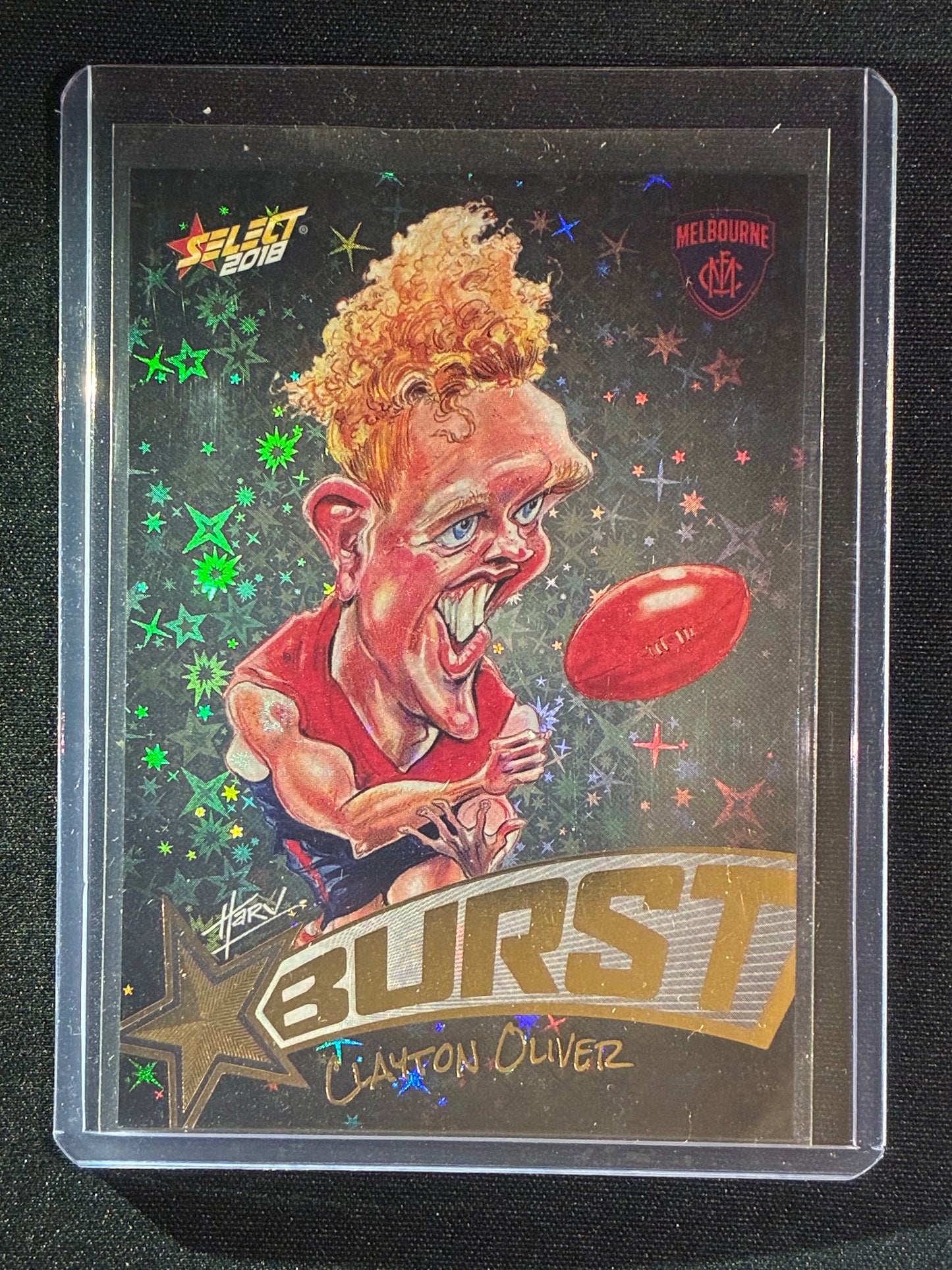 2018 Footy Stars CLAYTON OLIVER Starburst Caricature Black 121/600
