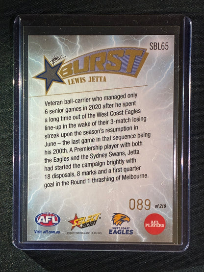 2021 Footy Stars LEWIS JETTA Starburst Caricature Lightning 89/210