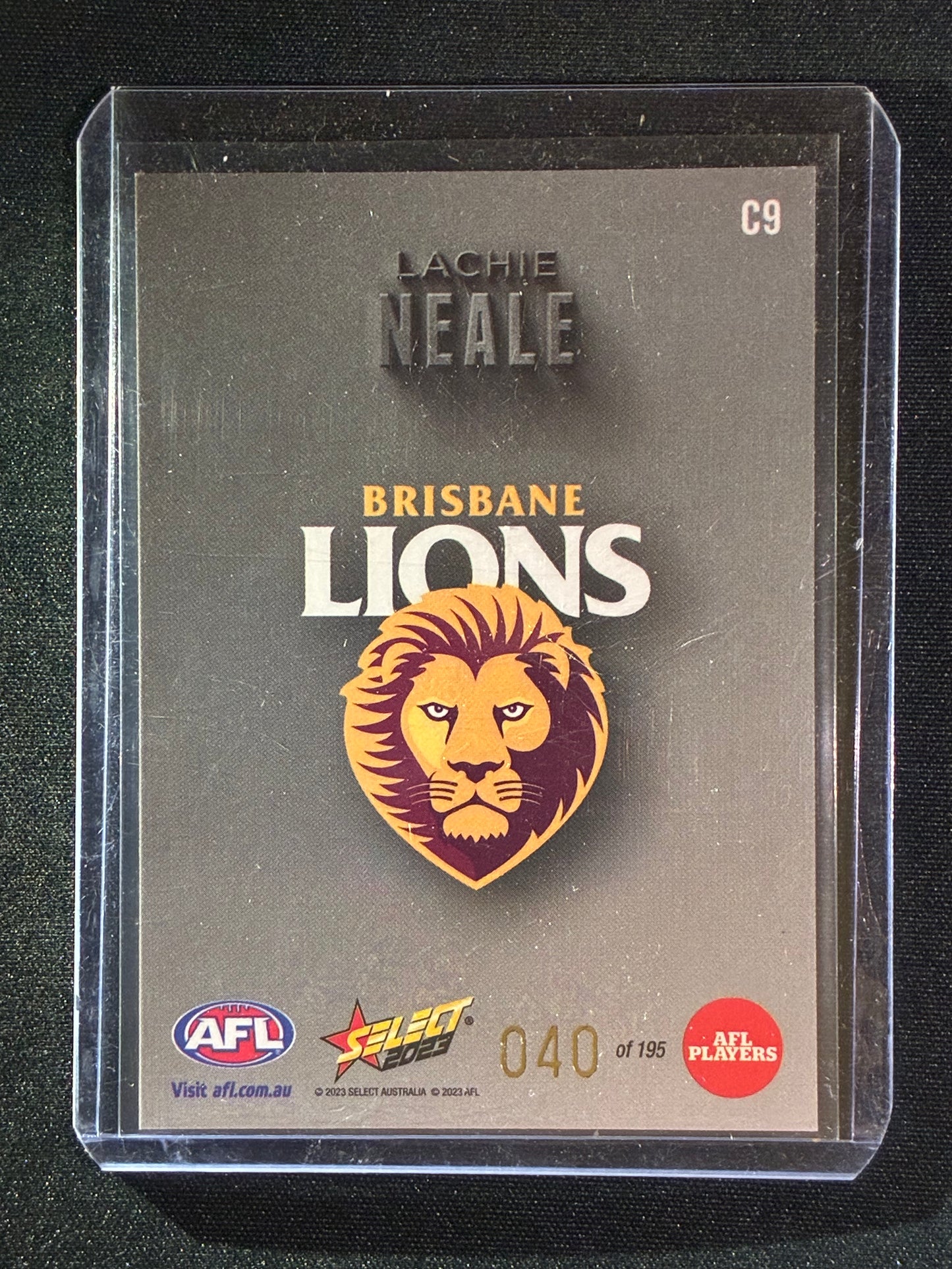 2023 Footy Stars LACHIE NEALE Carbonized Carbon 40/195