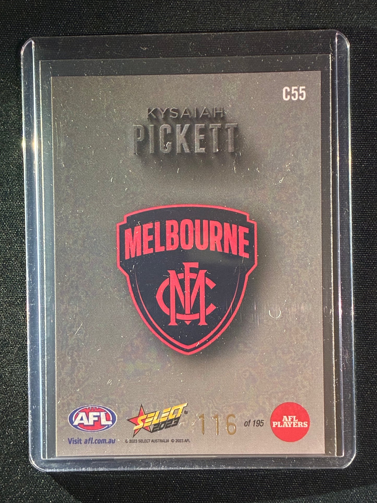 2023 Footy Stars KYSAIAH PICKETT Carbonized Carbon 116/195