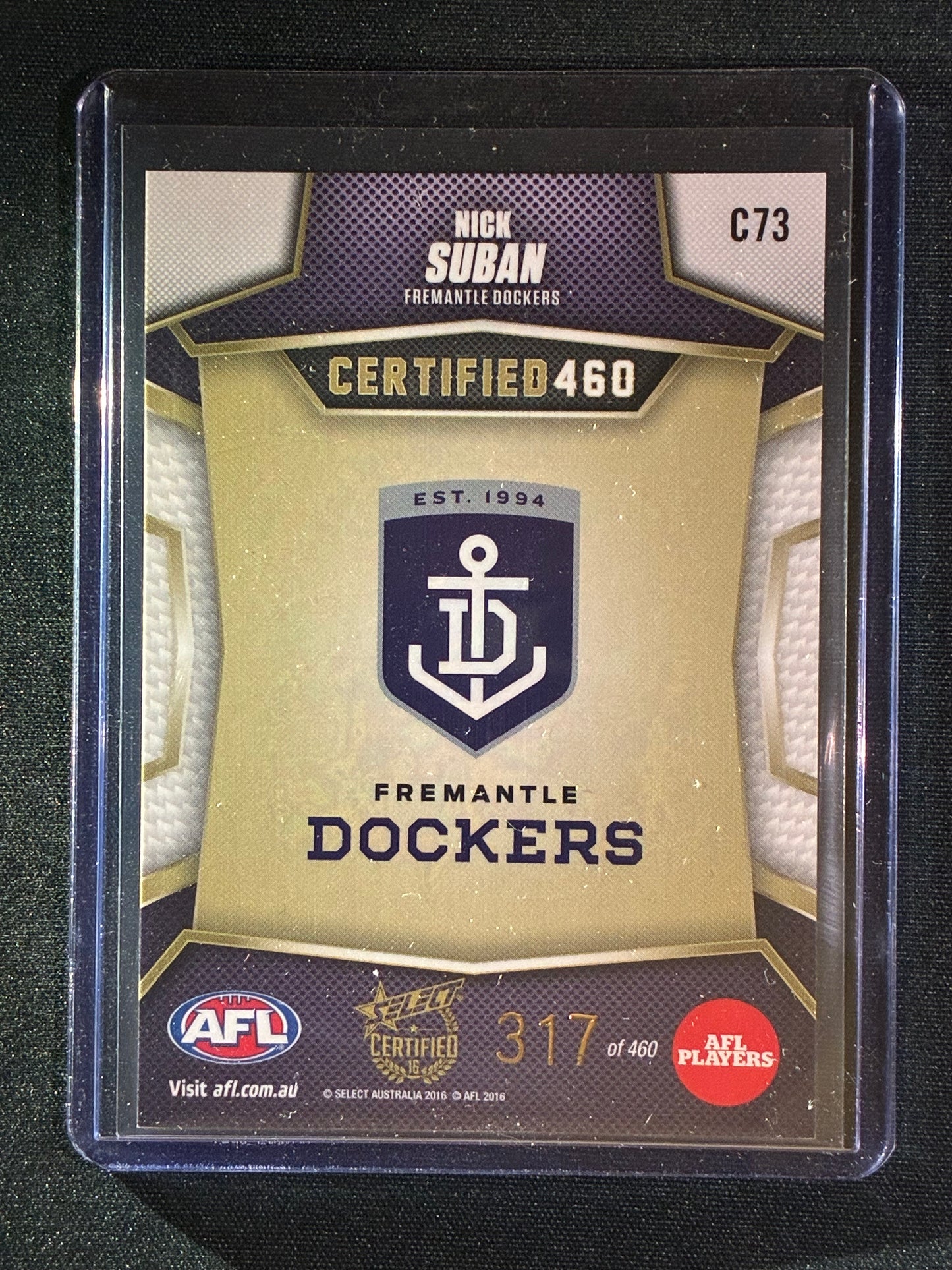 2016 Certified NICK SUBAN Certified 460 317/460
