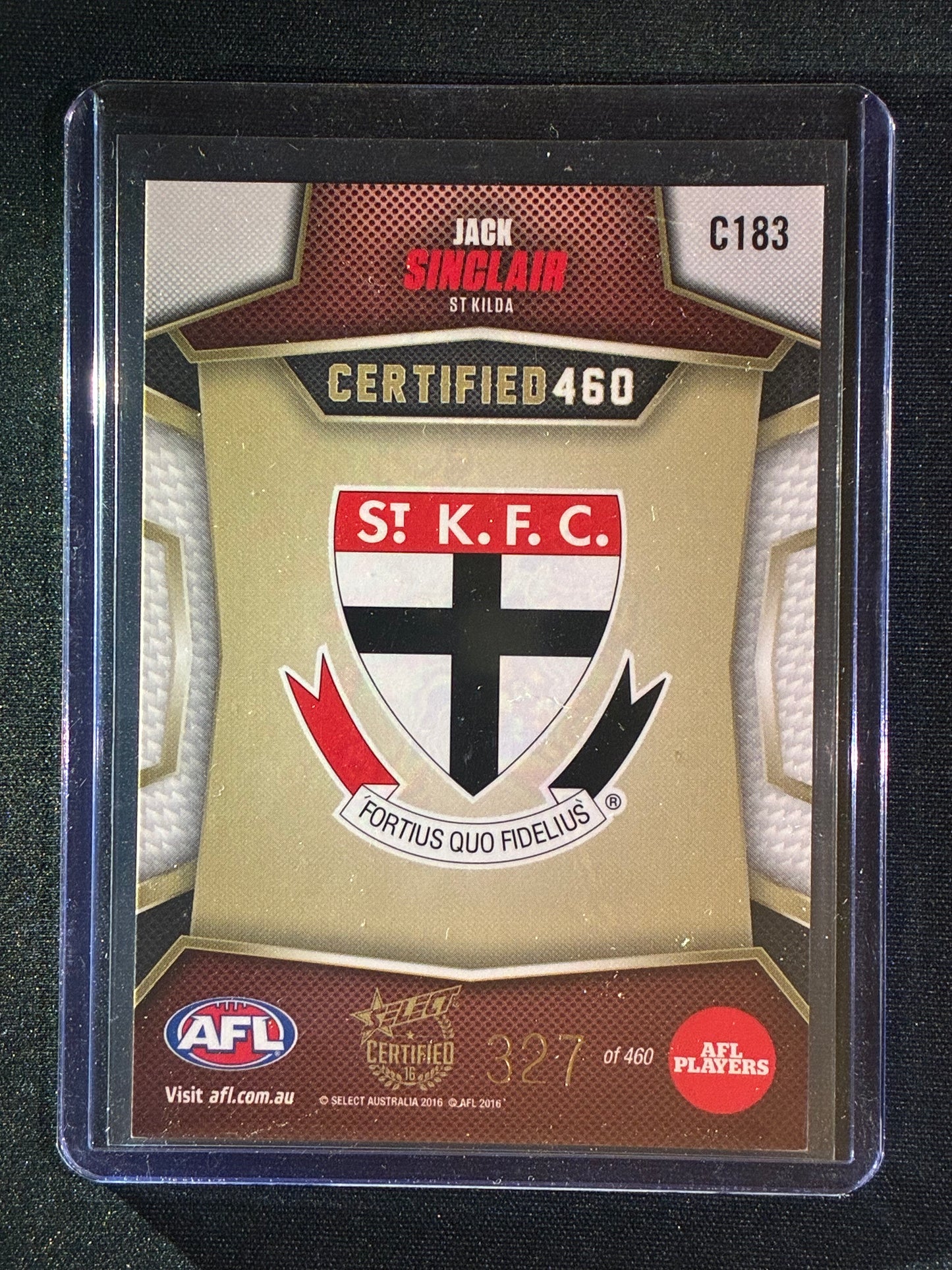 2016 Certified JACK SINCLAIR Certified 460 327/460