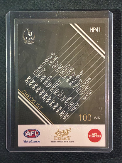 2018 Legacy COLLINGWOOD MAGPIES LOGO CHECKLIST Holographic Parallel 100/350