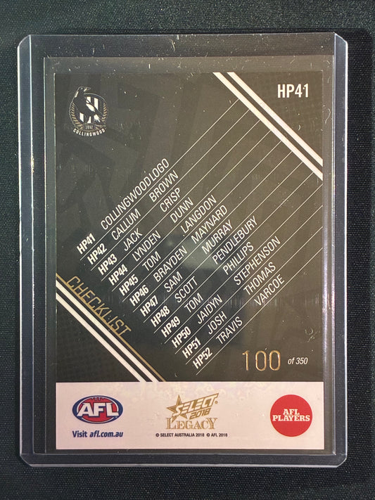 2018 Legacy COLLINGWOOD MAGPIES LOGO CHECKLIST Holographic Parallel 100/350
